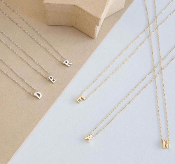 silver gold color 26 initial letter choker necklace for women personalized pendant necklace summer jewelry accessories7760083